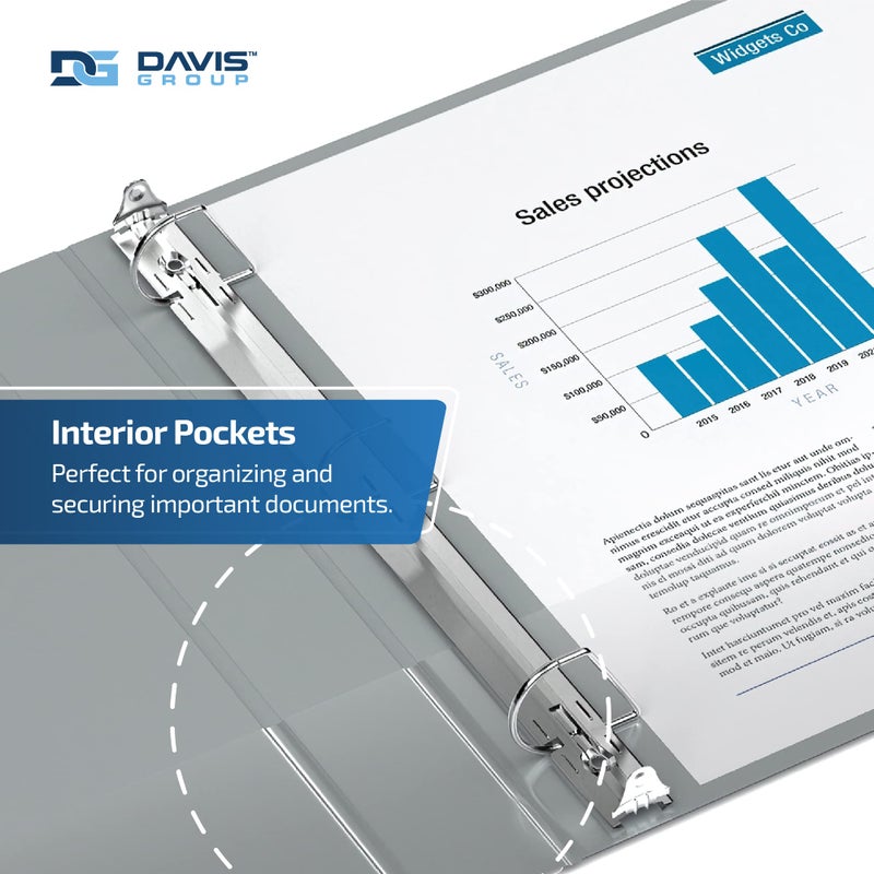 Davis Group Premium Economy 6-Pack 3-Ring Binders for School or Office, D-Ring Binders, 2 Inch, Gray - Image 5